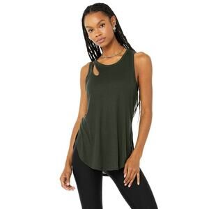Alo Yoga Ribbed Peak Tank Dark Cactus - S